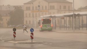 Begrüssungsregen in Riesa (2)