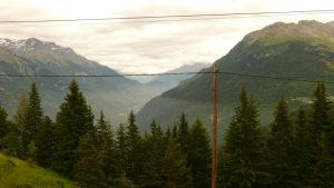 Panorama am Col du Télégraphe - natürlich mit Telegrafenstange!