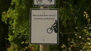 Ende vom Radwanderweg LF3 in Maastricht