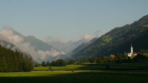 Nebelschwaden auf dem Weg nach Huben