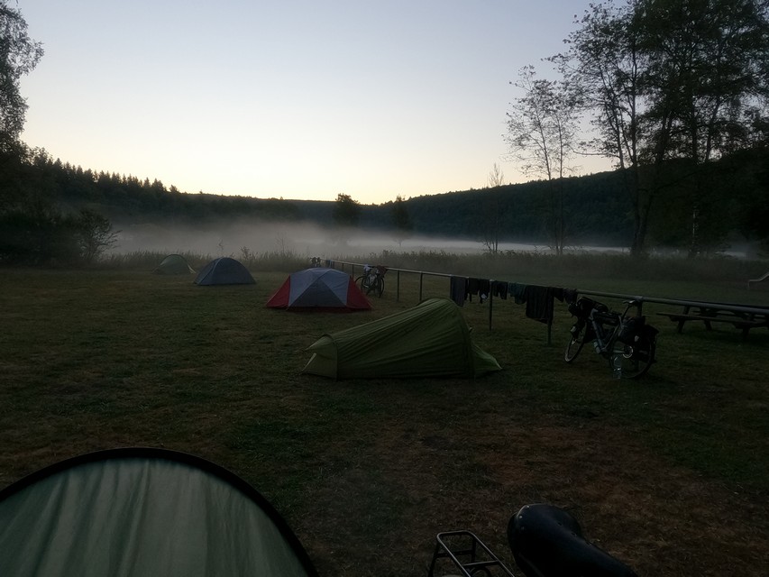 Morgenstimmung auf dem Zeltplatz Immendingen