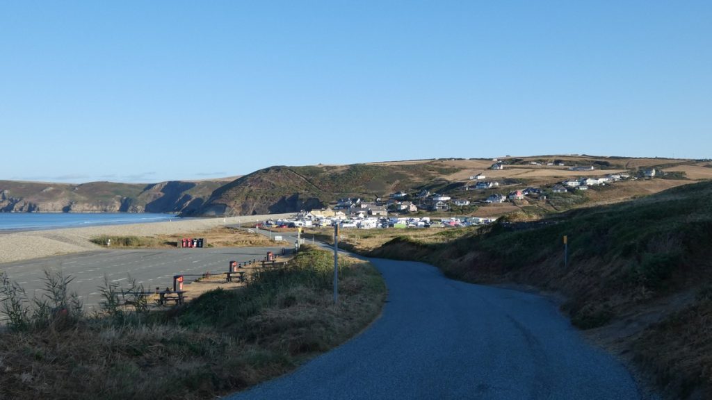 Blick zurück auf Newgale