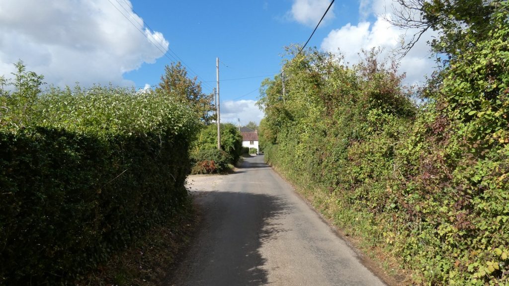 Typisch England: Enge Strässchen, von hohen Hecken begrenzt